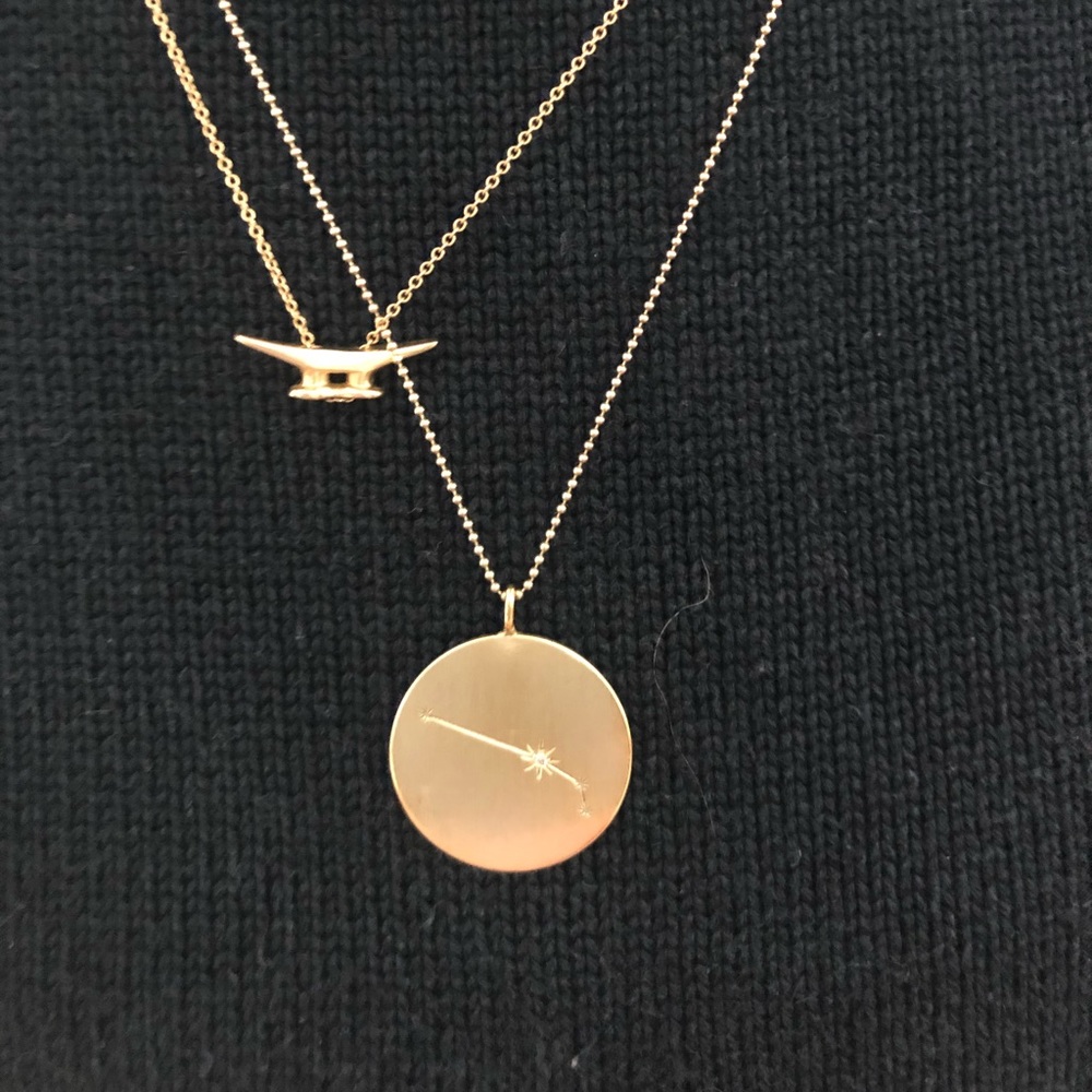Gold and Diamond Aries Necklace